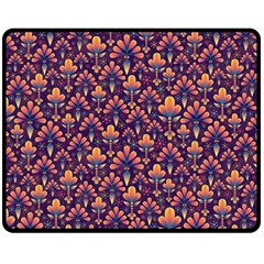 Abstract Background Floral Pattern Fleece Blanket (medium)  by Simbadda