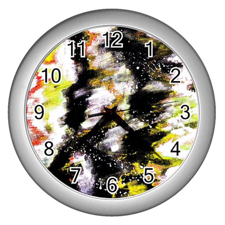 Canvas Acrylic Digital Design Wall Clocks (Silver) 