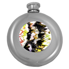 Canvas Acrylic Digital Design Round Hip Flask (5 Oz)