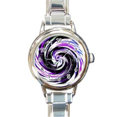 Canvas Acrylic Digital Design Round Italian Charm Watch