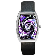 Canvas Acrylic Digital Design Barrel Style Metal Watch