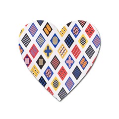 Plaid Triangle Sign Color Rainbow Heart Magnet