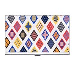 Plaid Triangle Sign Color Rainbow Business Card Holders Front