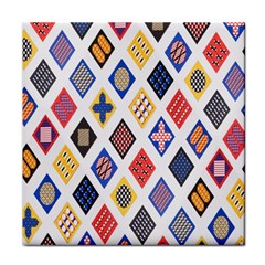 Plaid Triangle Sign Color Rainbow Face Towel