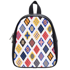 Plaid Triangle Sign Color Rainbow School Bags (small) 