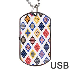 Plaid Triangle Sign Color Rainbow Dog Tag Usb Flash (one Side)