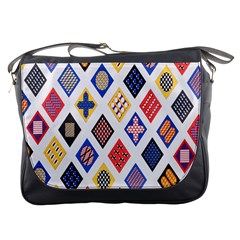 Plaid Triangle Sign Color Rainbow Messenger Bags