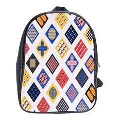 Plaid Triangle Sign Color Rainbow School Bags (xl)  by Alisyart