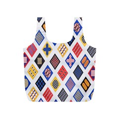 Plaid Triangle Sign Color Rainbow Full Print Recycle Bags (s)  by Alisyart