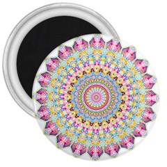 Kaleidoscope Star Love Flower Color Rainbow 3  Magnets by Alisyart