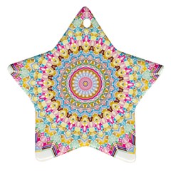 Kaleidoscope Star Love Flower Color Rainbow Ornament (star)