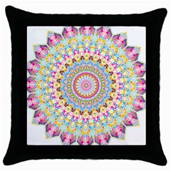 Kaleidoscope Star Love Flower Color Rainbow Throw Pillow Case (black)