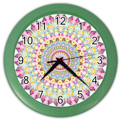 Kaleidoscope Star Love Flower Color Rainbow Color Wall Clocks by Alisyart
