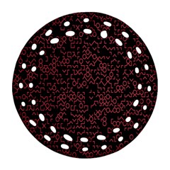 Random Pink Black Red Ornament (round Filigree)