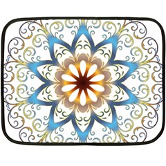 Prismatic Flower Floral Star Gold Green Purple Orange Fleece Blanket (mini)