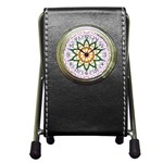 Prismatic Flower Floral Star Gold Green Purple Pen Holder Desk Clocks Front