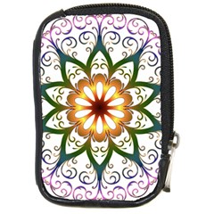 Prismatic Flower Floral Star Gold Green Purple Compact Camera Cases