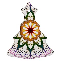 Prismatic Flower Floral Star Gold Green Purple Ornament (christmas Tree)  by Alisyart