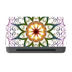 Prismatic Flower Floral Star Gold Green Purple Memory Card Reader With Cf