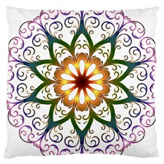 Prismatic Flower Floral Star Gold Green Purple Large Cushion Case (two Sides)