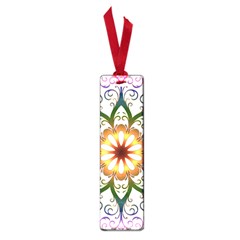 Prismatic Flower Floral Star Gold Green Purple Small Book Marks by Alisyart