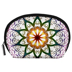 Prismatic Flower Floral Star Gold Green Purple Accessory Pouches (large) 