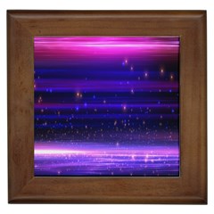 Space Planet Pink Blue Purple Framed Tiles
