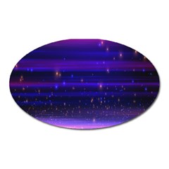 Space Planet Pink Blue Purple Oval Magnet by Alisyart