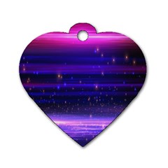 Space Planet Pink Blue Purple Dog Tag Heart (one Side) by Alisyart
