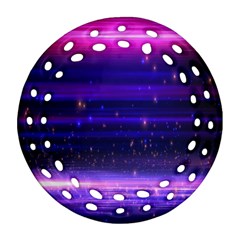 Space Planet Pink Blue Purple Ornament (round Filigree)