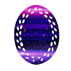 Space Planet Pink Blue Purple Ornament (oval Filigree) by Alisyart