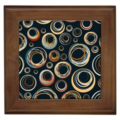 Seamless Cubes Texture Circle Black Orange Red Color Rainbow Framed Tiles