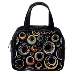 Seamless Cubes Texture Circle Black Orange Red Color Rainbow Classic Handbags (one Side)