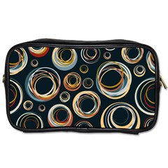 Seamless Cubes Texture Circle Black Orange Red Color Rainbow Toiletries Bags by Alisyart