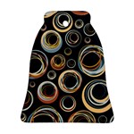 Seamless Cubes Texture Circle Black Orange Red Color Rainbow Bell Ornament (Two Sides) Front