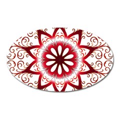 Prismatic Flower Floral Star Gold Red Orange Oval Magnet by Alisyart