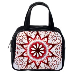 Prismatic Flower Floral Star Gold Red Orange Classic Handbags (one Side) by Alisyart