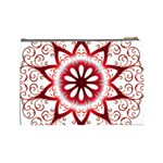 Prismatic Flower Floral Star Gold Red Orange Cosmetic Bag (Large)  Back