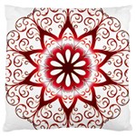 Prismatic Flower Floral Star Gold Red Orange Large Cushion Case (One Side) Front