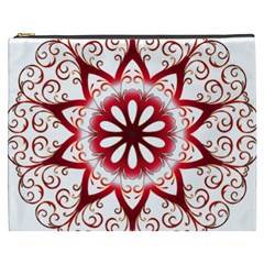 Prismatic Flower Floral Star Gold Red Orange Cosmetic Bag (xxxl)  by Alisyart