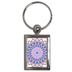 Prismatic Line Star Flower Rainbow Key Chains (rectangle) 