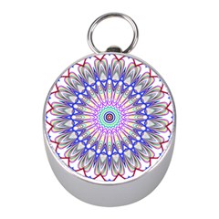 Prismatic Line Star Flower Rainbow Mini Silver Compasses