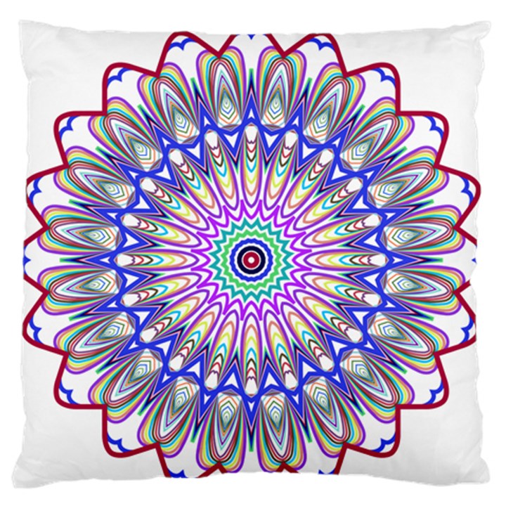 Prismatic Line Star Flower Rainbow Large Flano Cushion Case (One Side)