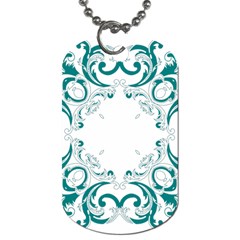 Vintage Floral Style Frame Dog Tag (one Side)