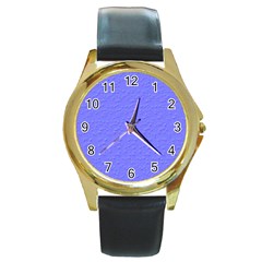 Ripples Blue Space Round Gold Metal Watch