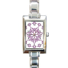 Frame Flower Star Purple Rectangle Italian Charm Watch