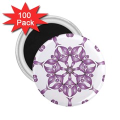 Frame Flower Star Purple 2 25  Magnets (100 Pack) 