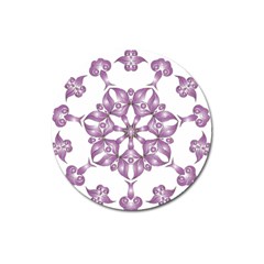 Frame Flower Star Purple Magnet 3  (round) by Alisyart