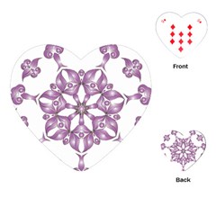 Frame Flower Star Purple Playing Cards (heart) 