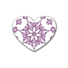 Frame Flower Star Purple Rubber Coaster (heart)  by Alisyart